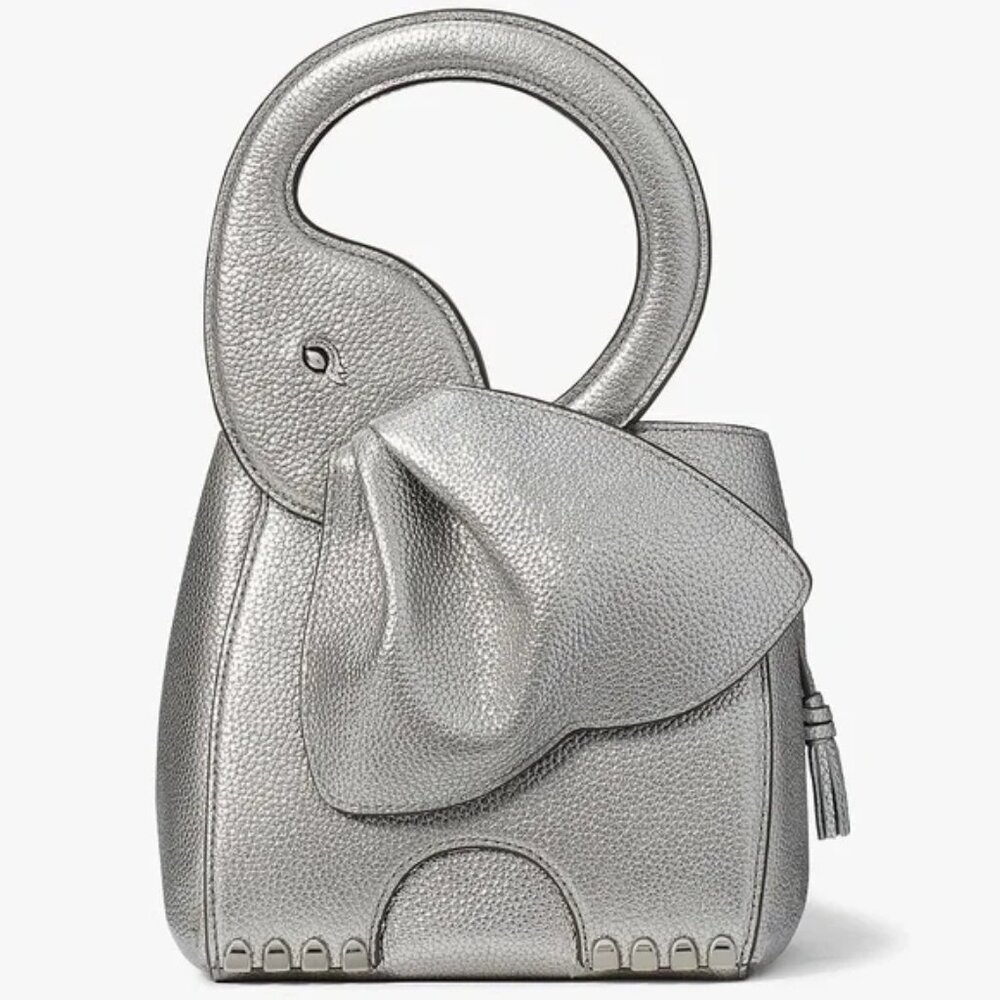 Kate Spade NWT Ellie Metallic 3D Elephant Top Handle Bag w/Dust Bag NWT